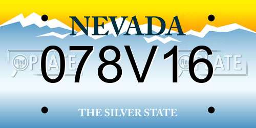 078V16 Nevada License Plate