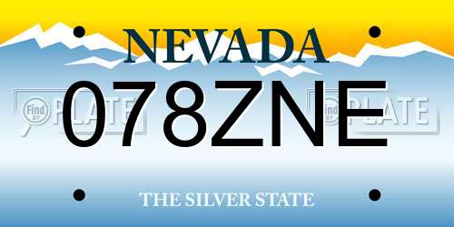 078ZNE Nevada License Plate