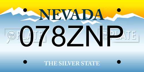 078ZNP Nevada License Plate