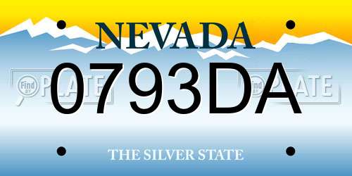 0793DA Nevada License Plate