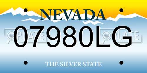 07980LG Nevada License Plate