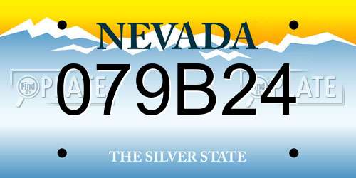 079B24 Nevada License Plate