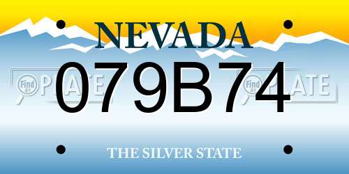 079B74 Nevada License Plate