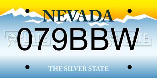 079BBW Nevada License Plate
