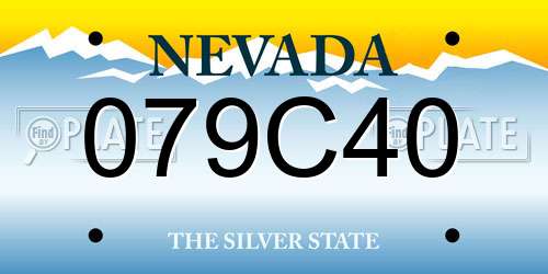 079C40 Nevada License Plate