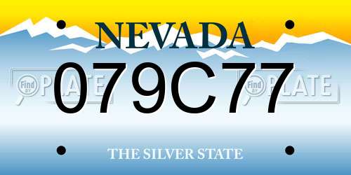 079C77 Nevada License Plate