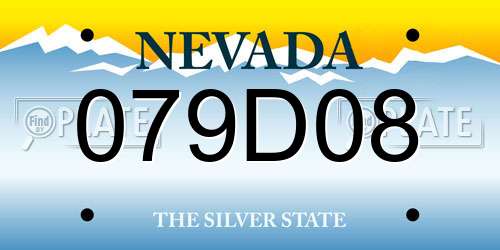 079D08 Nevada License Plate