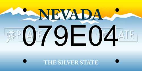 079E04 Nevada License Plate