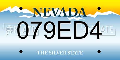 079ED4 Nevada License Plate