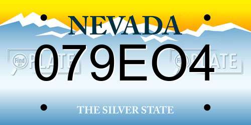 079EO4 Nevada License Plate