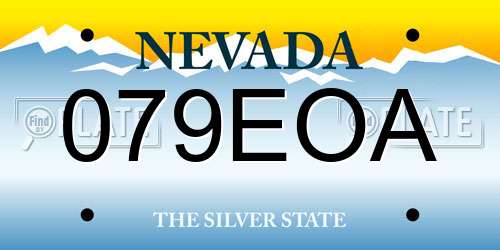 079EOA Nevada License Plate