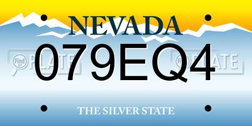079EQ4 Nevada License Plate