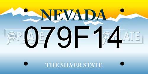 079F14 Nevada License Plate