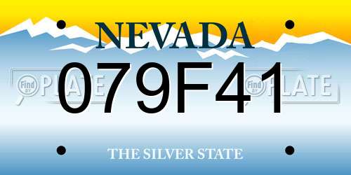 079F41 Nevada License Plate