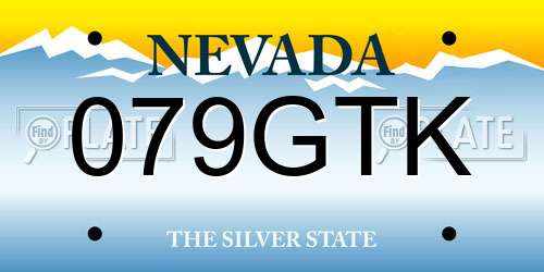 079GTK Nevada License Plate