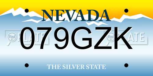 079GZK Nevada License Plate