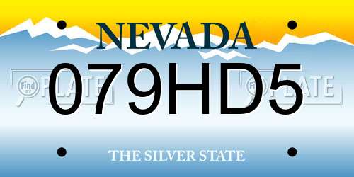 079HD5 Nevada License Plate