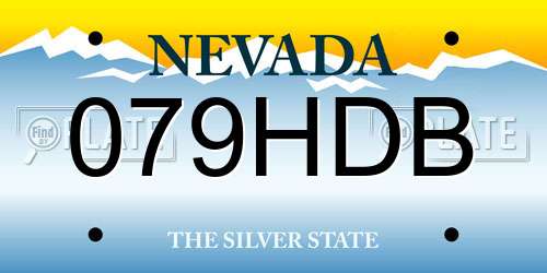 079HDB Nevada License Plate
