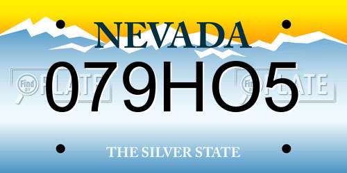 079HO5 Nevada License Plate