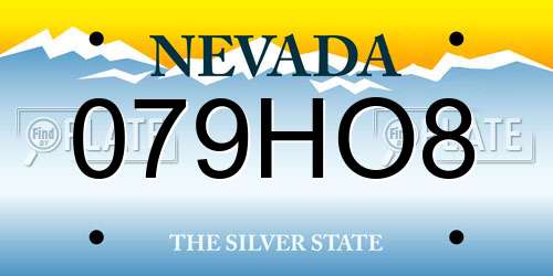 079HO8 Nevada License Plate