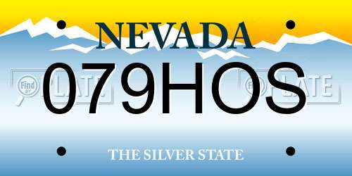079HOS Nevada License Plate