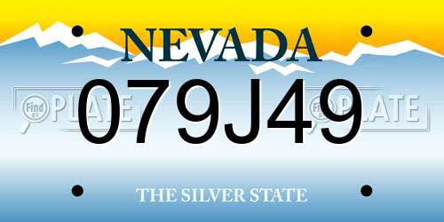 079J49 Nevada License Plate