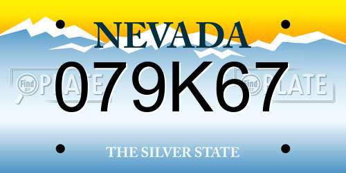 079K67 Nevada License Plate