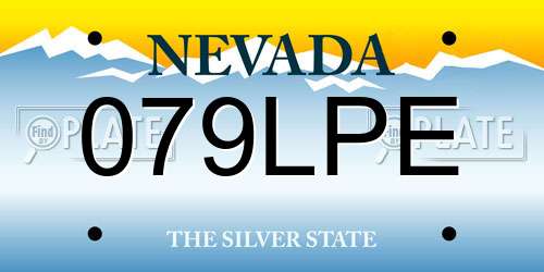079LPE Nevada License Plate