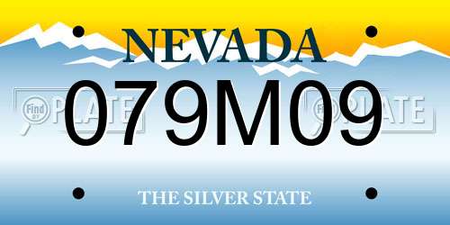 079M09 Nevada License Plate