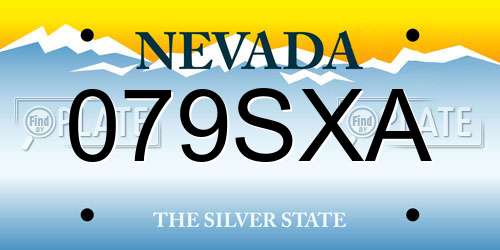 079SXA Nevada License Plate