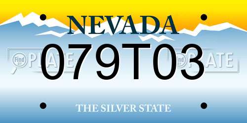 079T03 Nevada License Plate