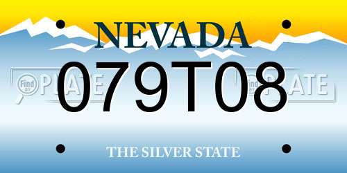 079T08 Nevada License Plate