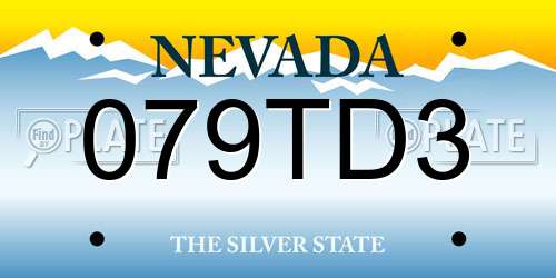 079TD3 Nevada License Plate