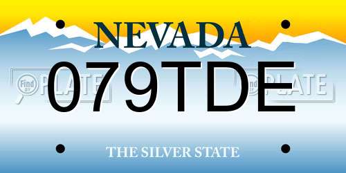 079TDE Nevada License Plate