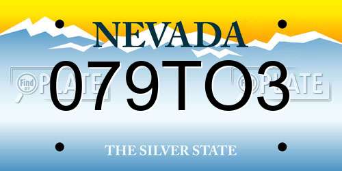 079TO3 Nevada License Plate