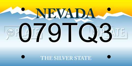 079TQ3 Nevada License Plate