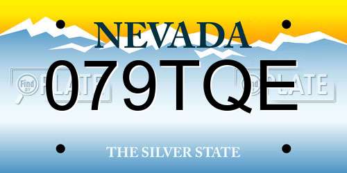 079TQE Nevada License Plate