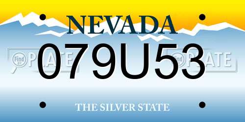 079U53 Nevada License Plate