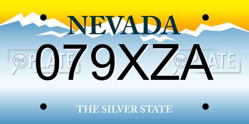 079XZA Nevada License Plate