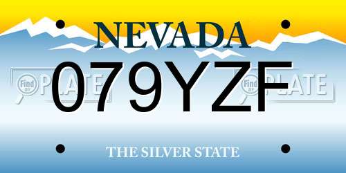079YZF Nevada License Plate