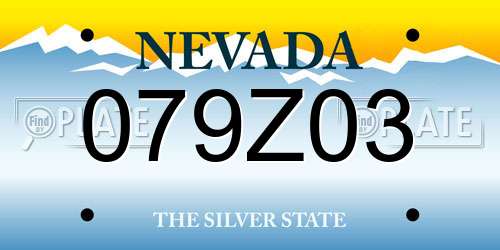 079Z03 Nevada License Plate