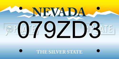 079ZD3 Nevada License Plate
