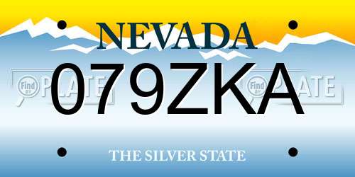 079ZKA Nevada License Plate