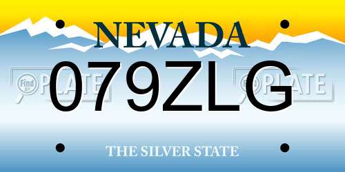 079ZLG Nevada License Plate