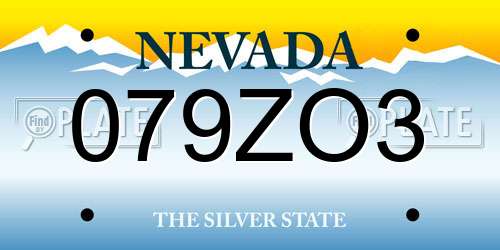 079ZO3 Nevada License Plate