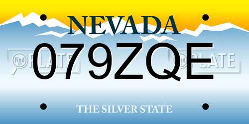 079ZQE Nevada License Plate