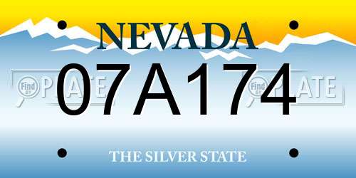 07A174 Nevada License Plate