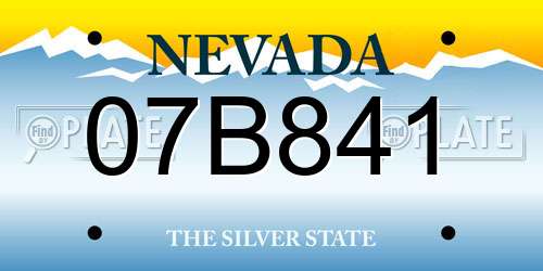 07B841 Nevada License Plate
