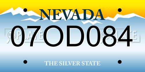 07OD084 Nevada License Plate