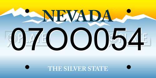 07OO054 Nevada License Plate